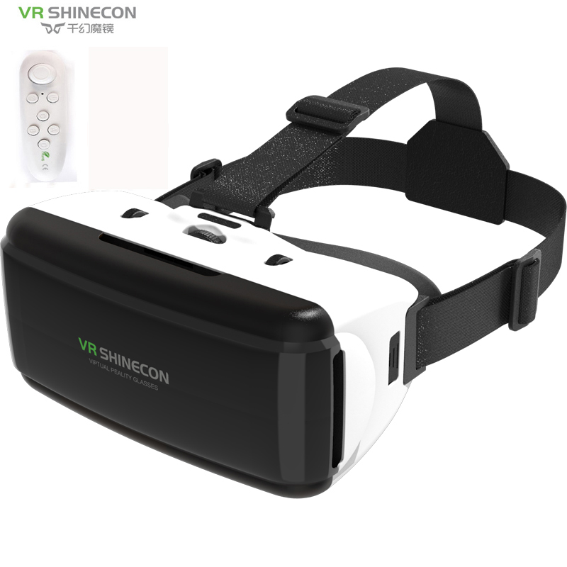 VR SHINECON BOX G06 VR Glasses 3D Glasses Virtual Reality Glasses VR Headset BOX For Google cardboard Smartp: White controller