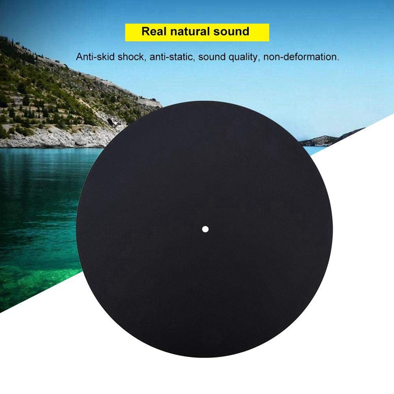 Anti-Static Turntable Mat - 33, 45, 78 RPM - Prevents Vinyl Record Scratches - Leather - USB Output