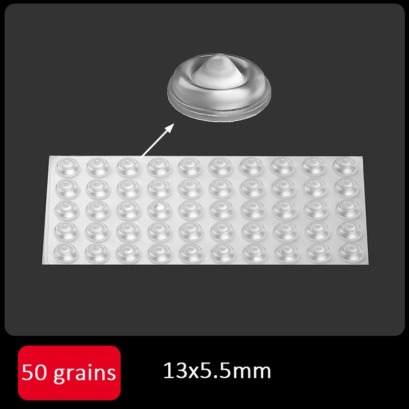Amortisseur en Silicone auto-adhésif multifonction, protection pour meubles, bloc de porte antidérapant: 13x5.5mm 50 grain