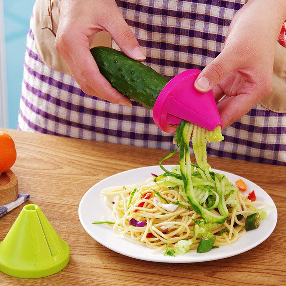 1Pc Groentesnijder Trechter Model Shred Apparaat Spiraal Wortel Salade Radijs Cutter Rasp Koken Tool Keuken Accessoires Gadget