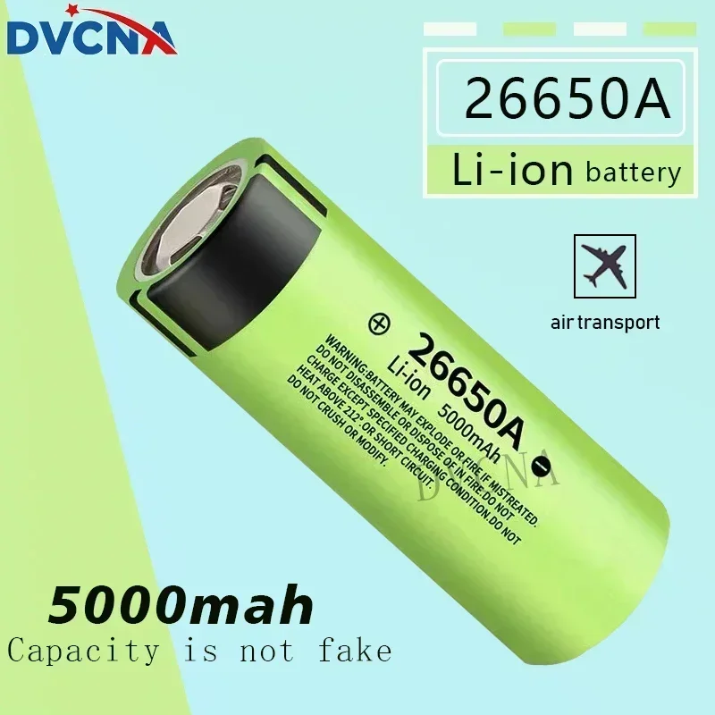 100% Original 26650 20A Power Rechargeable Lithium Battery 26650A , 3.7V 5000mah Suitable for Flashlight