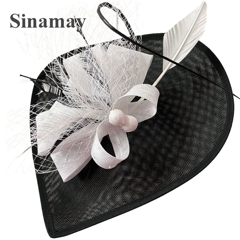 Linen Flowers Wedding Derby Hats Veils And Fascinators Bridal Hats With Face Veil Women&#39;s Formal Party Dinner Hair Accessories: black