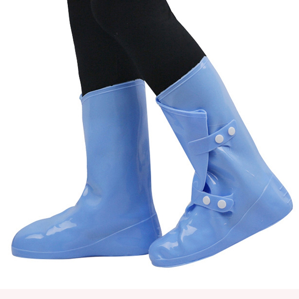 Waterproof PVC Rain Shoes Cover Anti-slip Outdoor Bicycle Fold-able Reusable Silicone Rubber Rain Boots