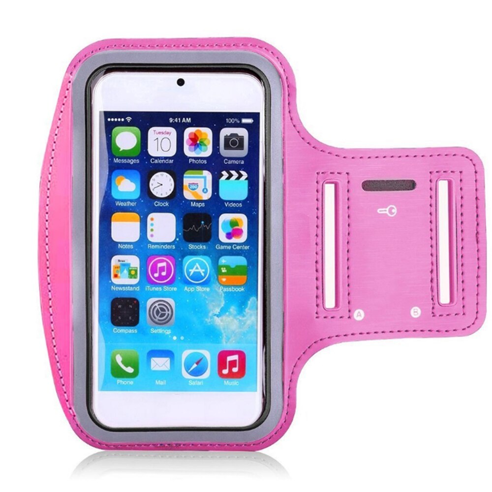Outdoor Sports Phone Holder Waterproof Armband Case for Samsung Gym Running Phone Bag Arm Band Case for all phones: Rose red