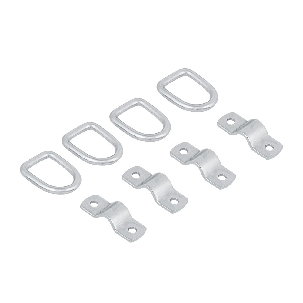 Universal 4Pcs Steel D Ring Picture Hangers Tie Down Anchor Surface Mount Heavy Duty Breaking Strength Pull Ring for Trailer