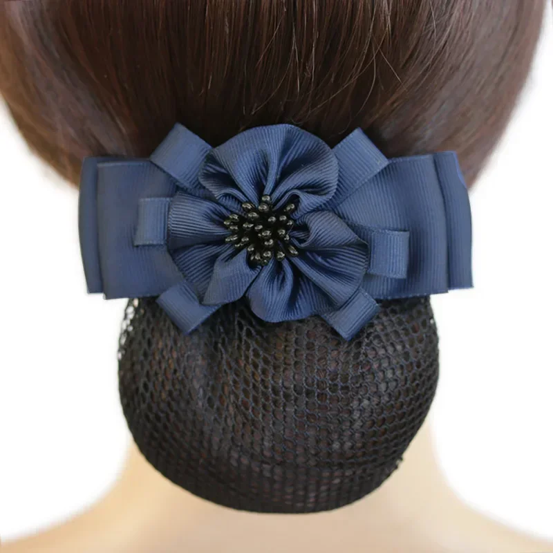 i-Remiel Tulle Floral Lace Satin Hair Cover Stylish Ribbon Bowknot Bow Crochet Bun Net Snood Hair Accesories Hair Pin Women Lady