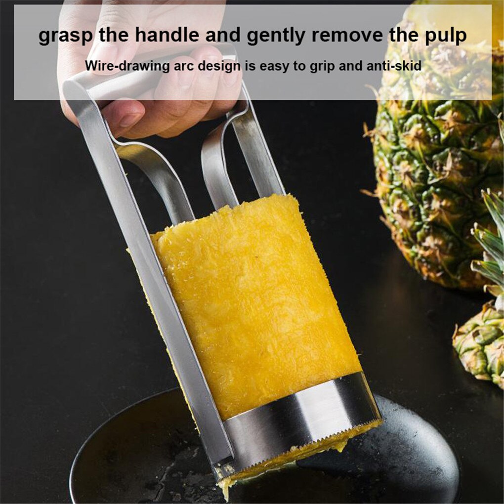 Kjøkken ananas utjerner i rustfritt stål fruktkutter superrask skrellerverktøy for fjerning av kjerne i skiver