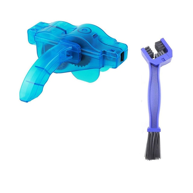 Bike Chain Cleaner Clean Machine Brushes Cycling Cleaning Kit Bicycle Brush Maintenance Tool Mountain Bike Outdoor Accessories: 2pcs Set B