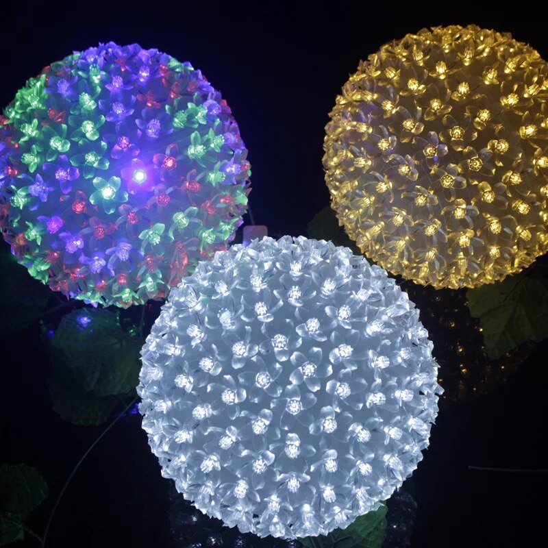 Dia 12cm 20cm 30cm led kersenbloesem bloem bal lichtslinger lamp kerst jaar bruiloft feest guirlande lichten