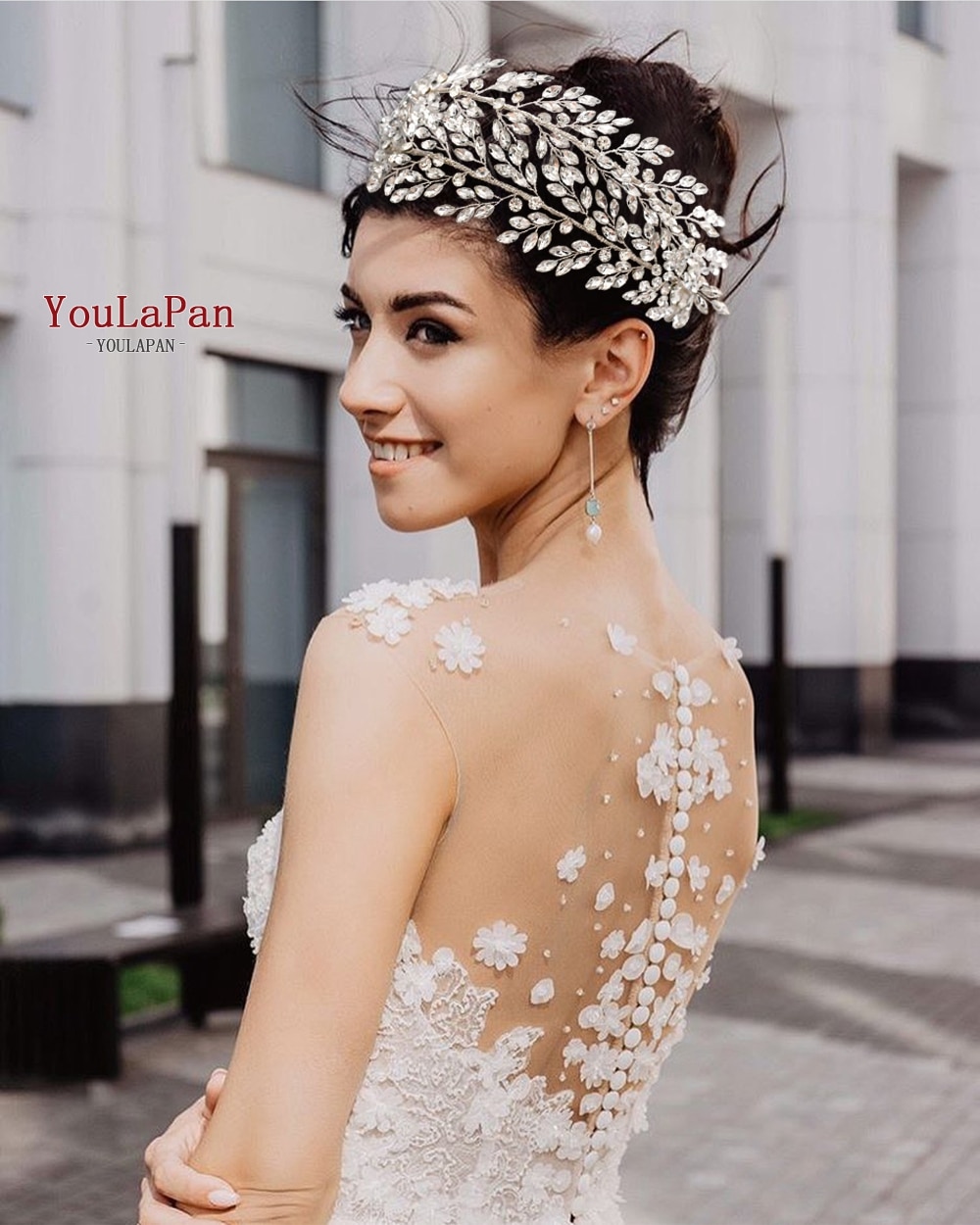 Topqueen HP304 Bruids Kronen En Tiara Voorhoofd Bruids-hoofddeksels Rhinestone Bridal Tiara Kroon Bridal Hoofdband Hoofddeksels