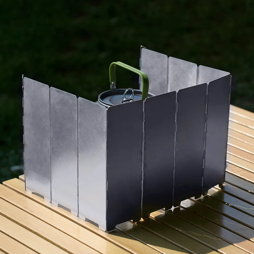 8/10Plates Stove windscreen Ultralight Foldable Gas Stove Windshield Outdoor Camping Cooking Burner Windproof Screen Wind Shield