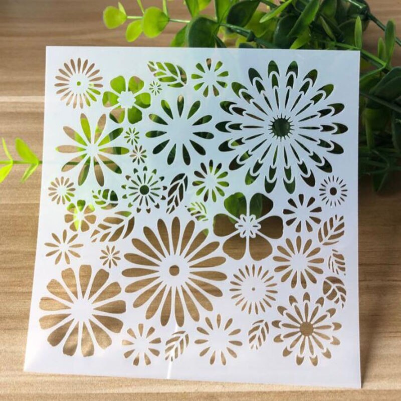 1pc Schablone Wiederverwendbare Malerei Vorlage DIY Blume Werkzeuge Fotoalbum Scrapbooking Färbung Tagebuch Präge Büro Schule Liefert: 06