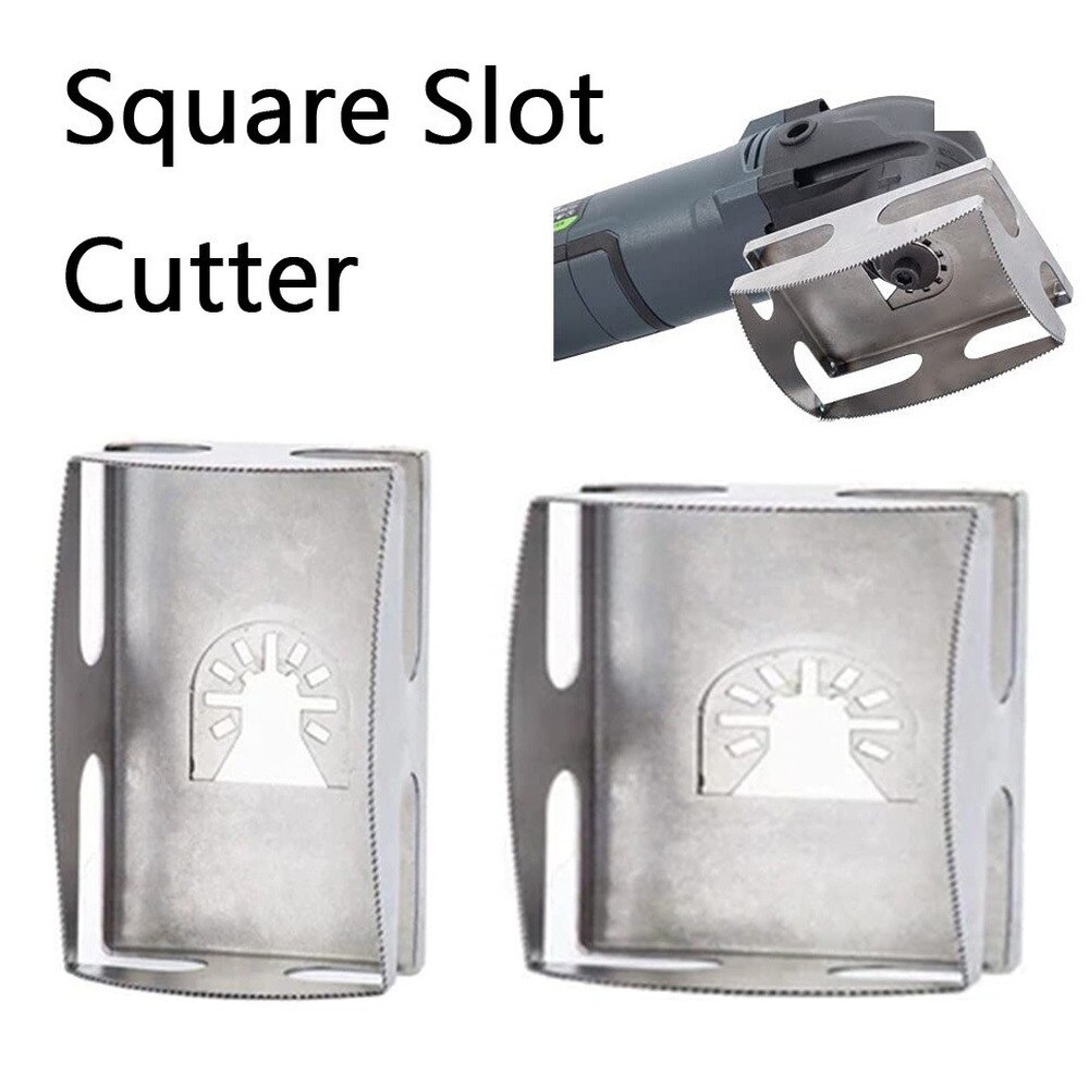 Square Slot Cutter Woodworking Square Hole Cutter Saw Tool Gypsum Board Slotter Drill Bit Hole Puncher Woodworking Tools