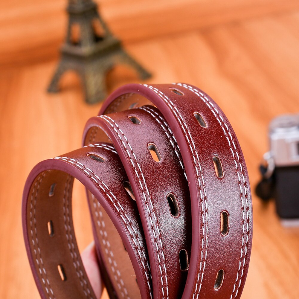 Top femmes dame filles maigre taille ceinture mince en cuir boucle étroite ceinture soutien et directe