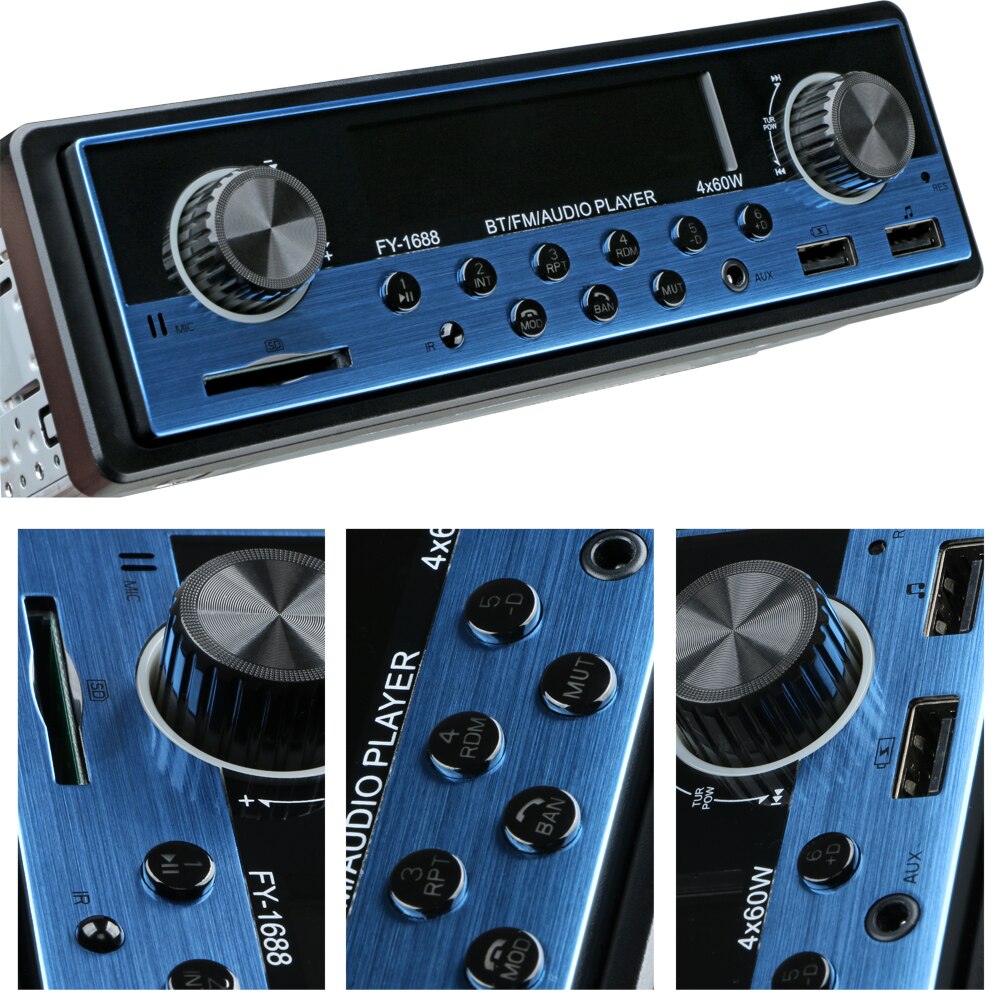 Dual Usb Auto Multimedia Speler Autoradio Coche Rds Bluetooth Aux Stereo Audio MP3 Radio Para Auto Elektronica Autoradio 1 din