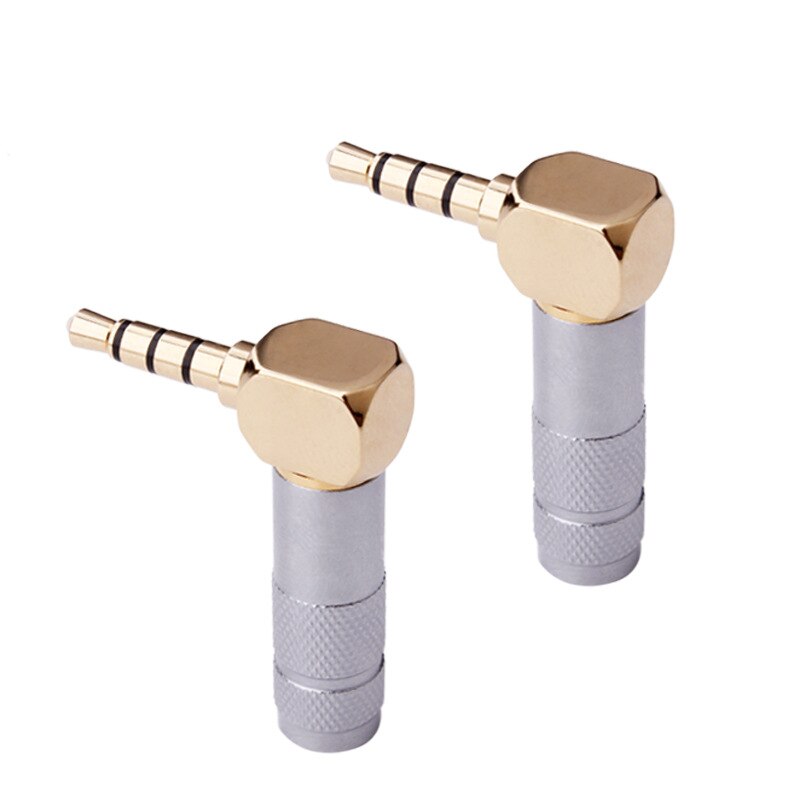 2 pcs 3.5mm Gold Plated Earphone Connector TRS 3 Poles TRRS 4 Poles Headphone Jack Male Plug for Repair Replacement DIY: 2pcs 4 poles L
