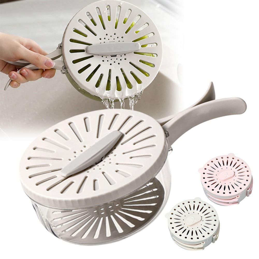 Multifunctional Draining Preservation Basket Kitchen Gadgets With Lid and Handle Sink Drain Basket Vegetable Washing Basin