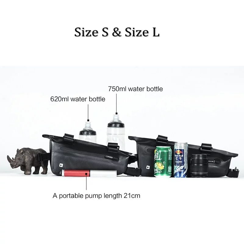 Rhinowalk Fiets Driehoek Tas Fiets Frame Voor Tube Bag Waterdichte Fietsen Tas Batterij Fietstas Verpakking Pouch Accessoires 2.8L