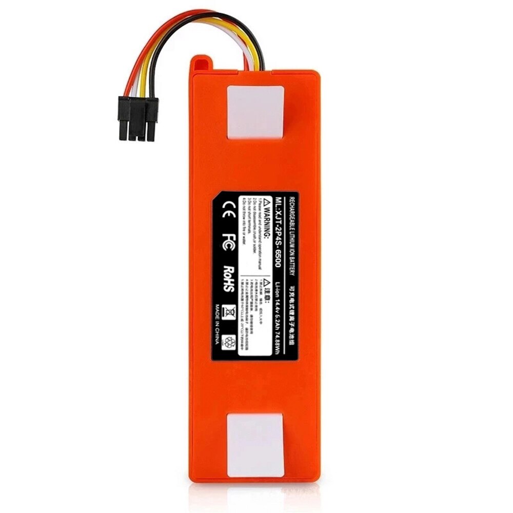 Brr -2 p 4s-5200s 14.4v 6500 mah robottipölynimurin vaihtoakku xiaomi roborockille  s55 s60 s65 s50 s51 s5 max  s6 osaa
