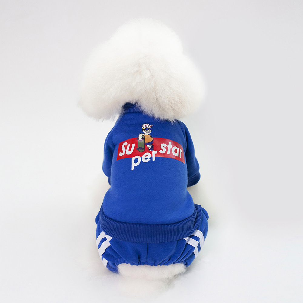 Pet Clothes for Dogs and Cats 4-Leg Hoodie Coat Pet Vest Puppy Clothes Print Apparel 5 Sizes Dog Clothes Dog Accessories: S / Red