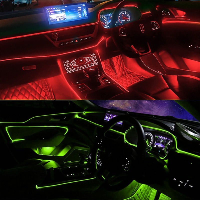 Auto Innen Atmosphäbetreffend Lampe Streifen Scheren Neon- EL Kalt Licht Draht Licht AA Batterie Regler Umgebungs Dekorative Licht Lampe