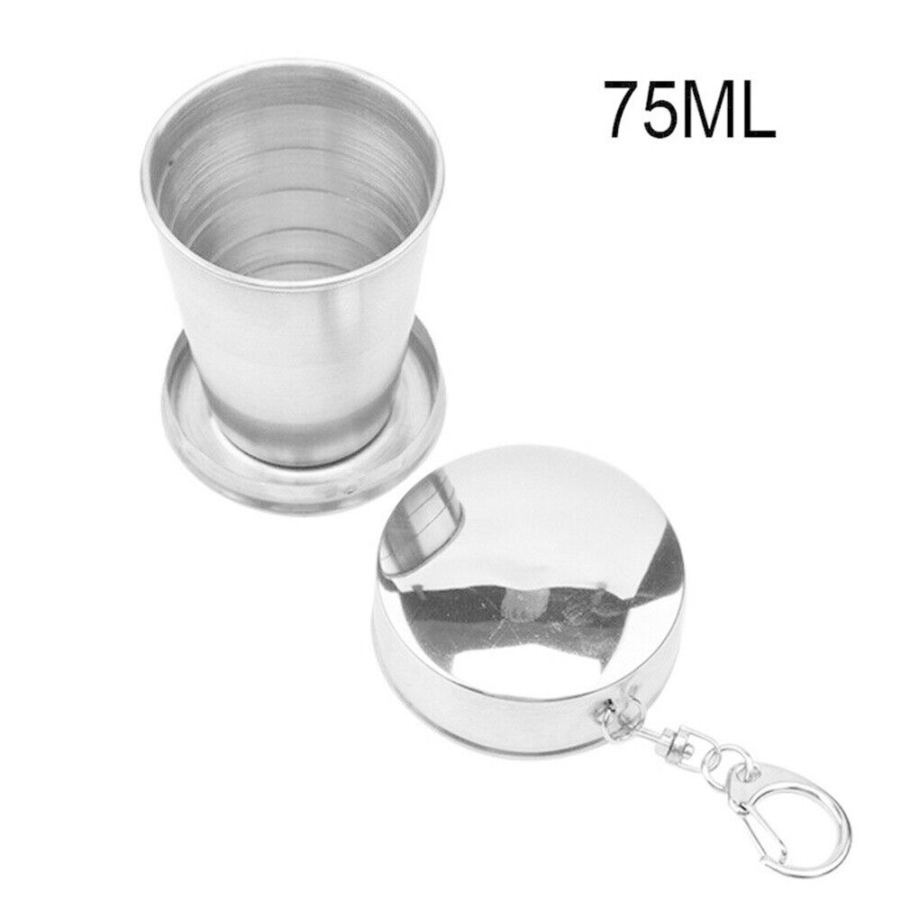 75/150/250/450ML Edelstahl Faltbare Tasse Camping Kochgeschirr Erweiterbar Tasse Teetassen Tragbare Outdoor reise Camping Tassen