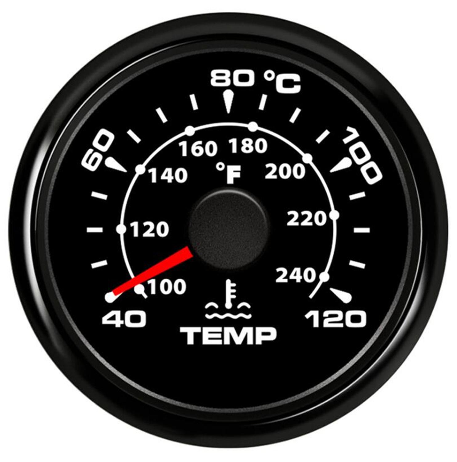 1pc 287.4~22.4ohm Water Temperature Gauges 52mm 40-120 Degree Water Temp Meters Auto Device Sending Unit for Car Ship Motorcycle