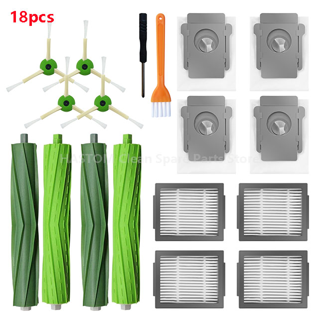 Voor iRobot Roomba i3 i3+ i4 i4+ i6 i6+ i7 i7+ i8 i8+ E5 E6 E7 j7 j7+ j7 Plus Stofzuiger Robot Hoofd-/Zijborstel Hepa Filter