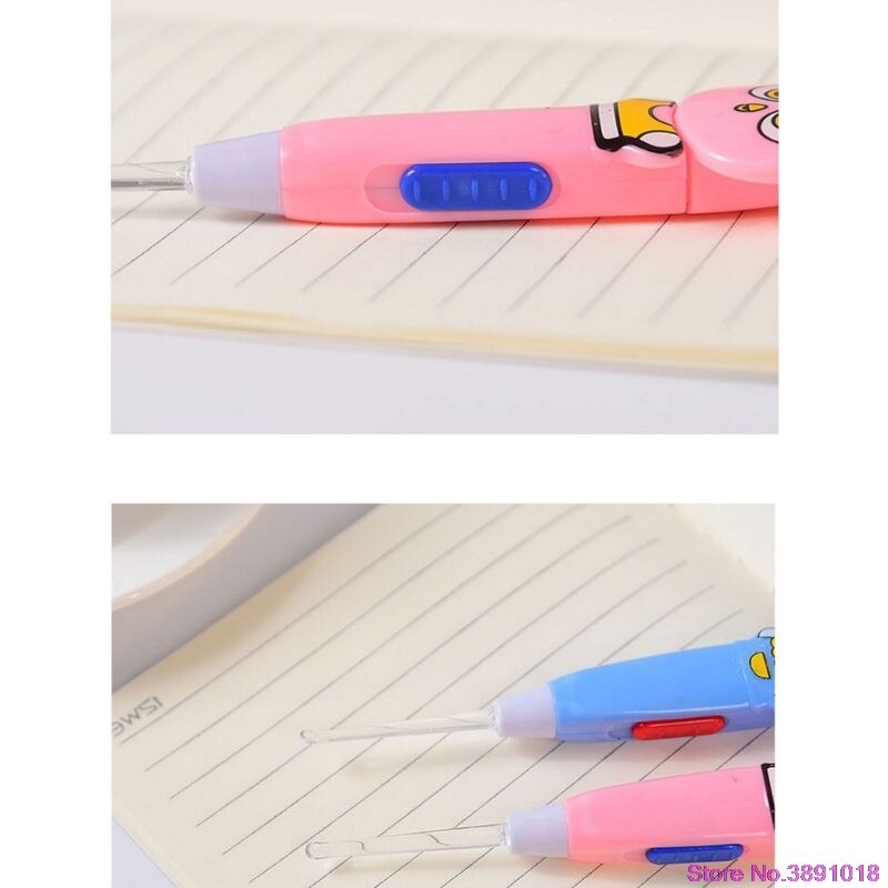 Cartoon Uil Lichtgevende Earpick Led Licht Oor Schoonmaken Lepel Baby Oorsmeer Verwijderen Veilig Tool Kids Verpleging