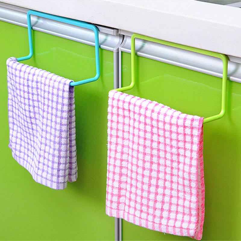 Plastic Non-marking Rag Hanging Towel Rack Holder Organizer Bathroom Kitchen Cabinet Cupboard Hanger Home bathroom storage rack
