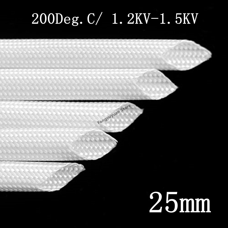 Φ25mm Fiberglass Cable Sleeve Insulation Soft Braided Chemical Fiber Glass Tube High Temperature
