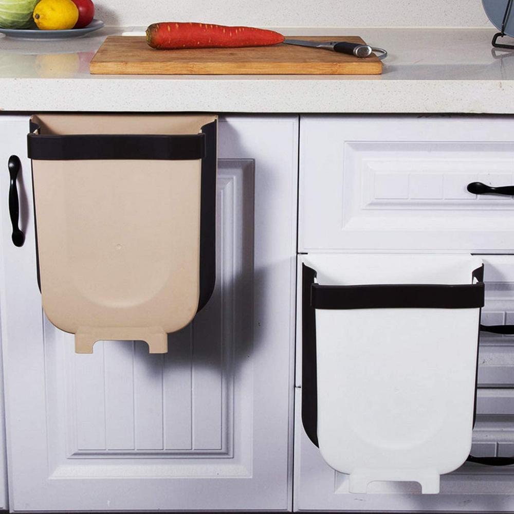 Cubos de Basura Plegable Colgado Basurero Colgante  Contenedor Extraible Montado En La Pared, para la Cocina, Coche ,Baño