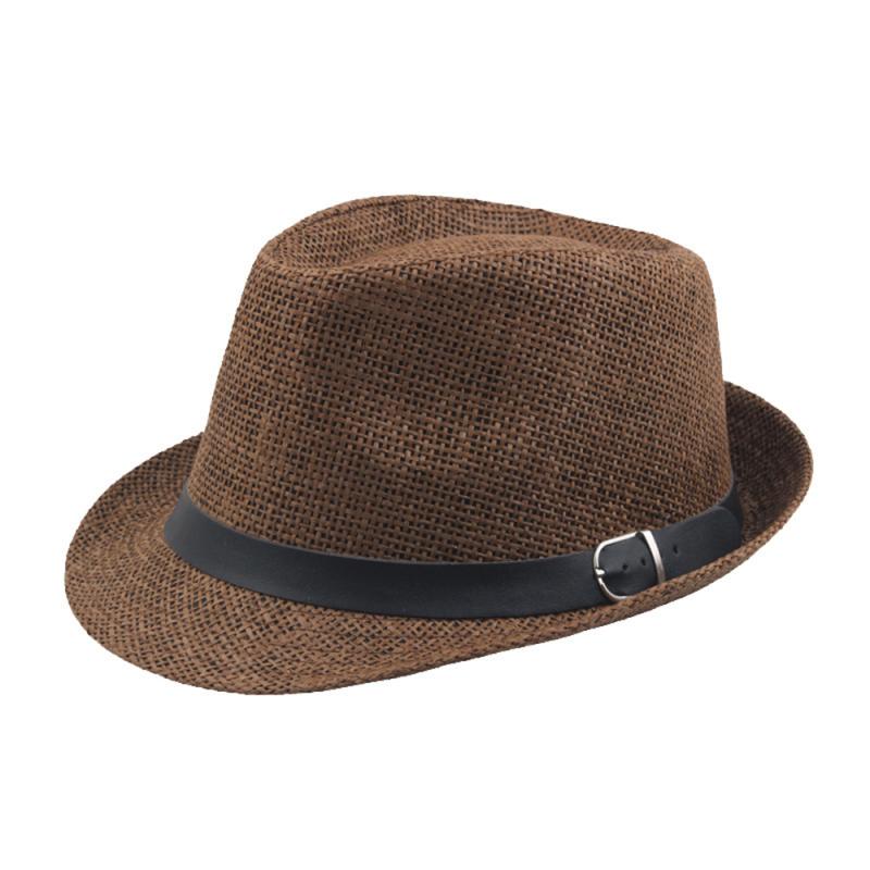 Women Men Hat Cap Summer Shade Straw Hat Top Hat Straw Beach Hat With Belt Unisex: 02