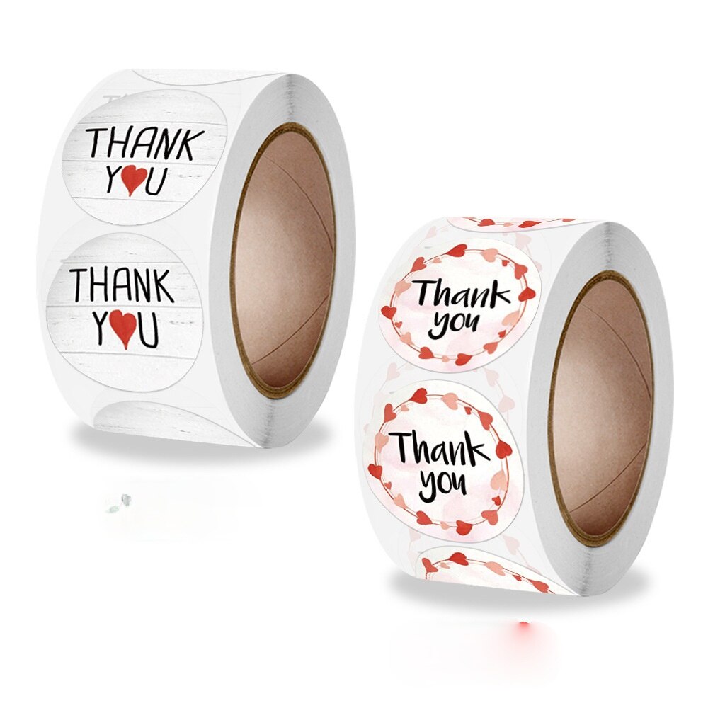 100-500pcs Round Thank You Stickers for Wedding Favors and Party Handmade Envelope Seal Labels For Business decoration