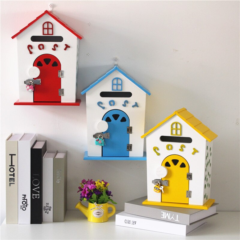 Wall-mounted mailbox garden mailbox post box barrel newspaper mailbox home balcony garden decoration letter box outdoor WF928101