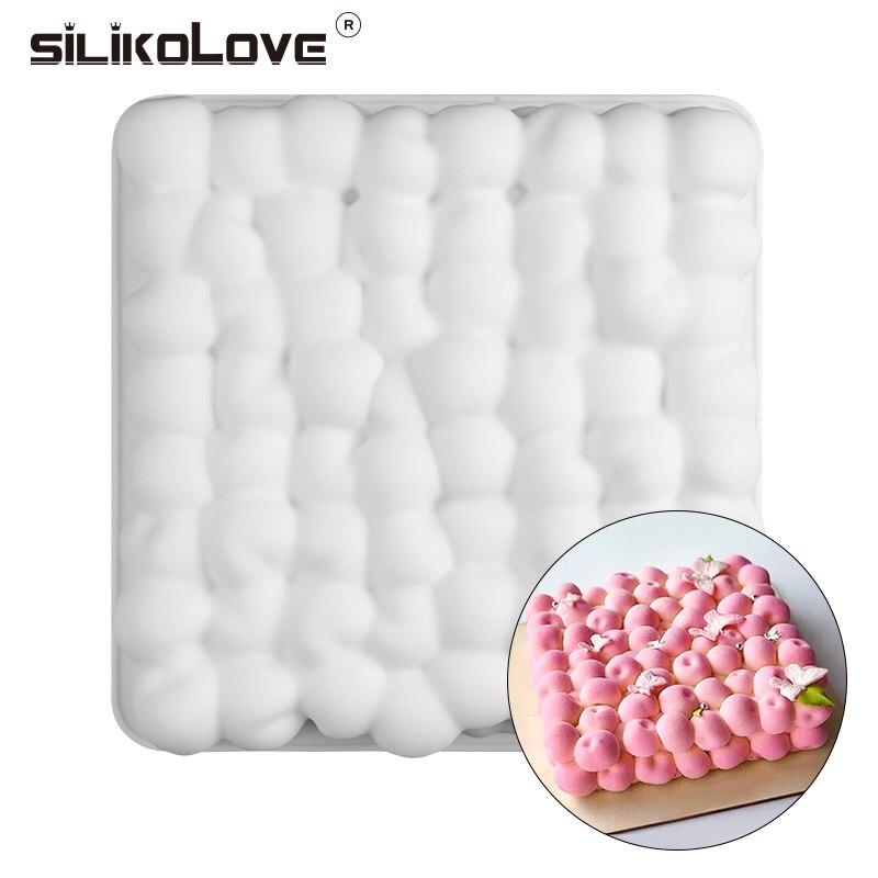 Silikolove 3d kersen cakevormen bakvorm antiaanbak siliconen mal vierkante bubbelkersenmousse bakvorm mal diy taartgereedschap