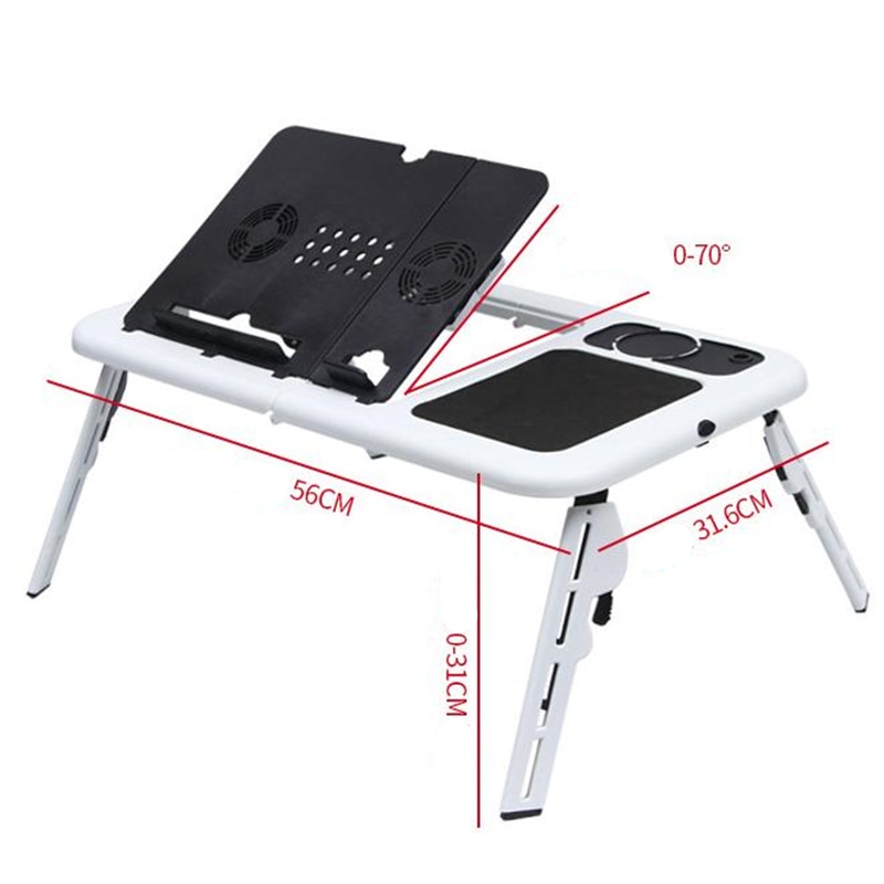 High foldable multifunctional notebook computer stand with USB radiator desktop height adjustable small computer desk