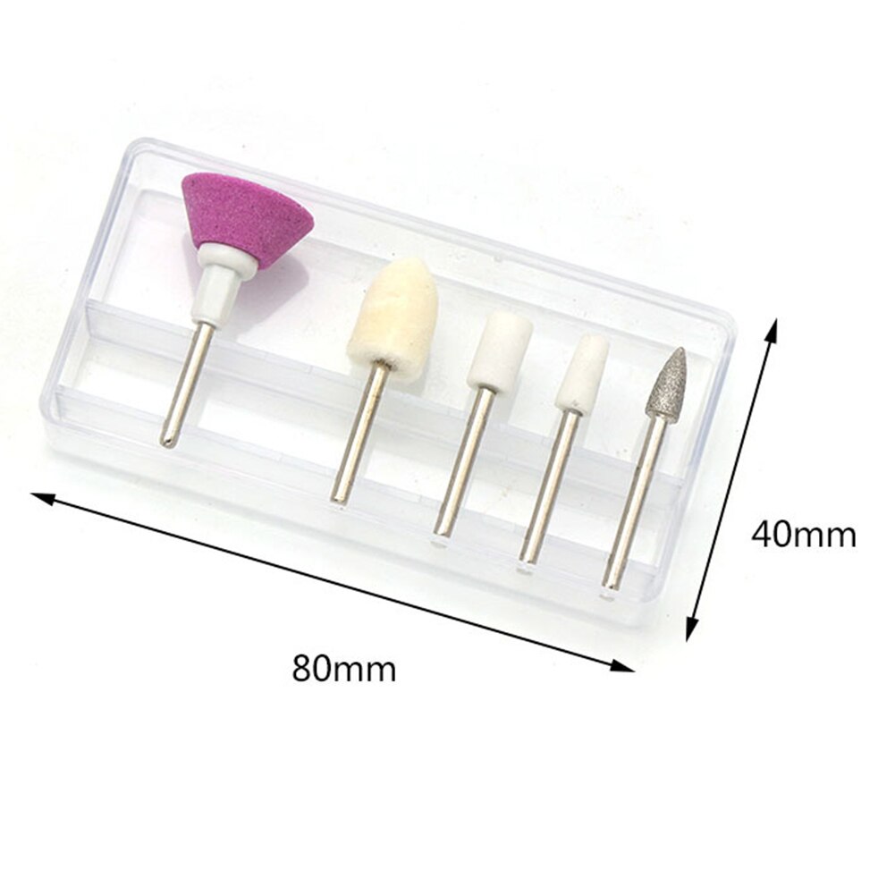 5 stk elektriske fræsere gratsliber værktøj neglekunst bor bit fil fræser cuticle clean til manicure neglefil maskine