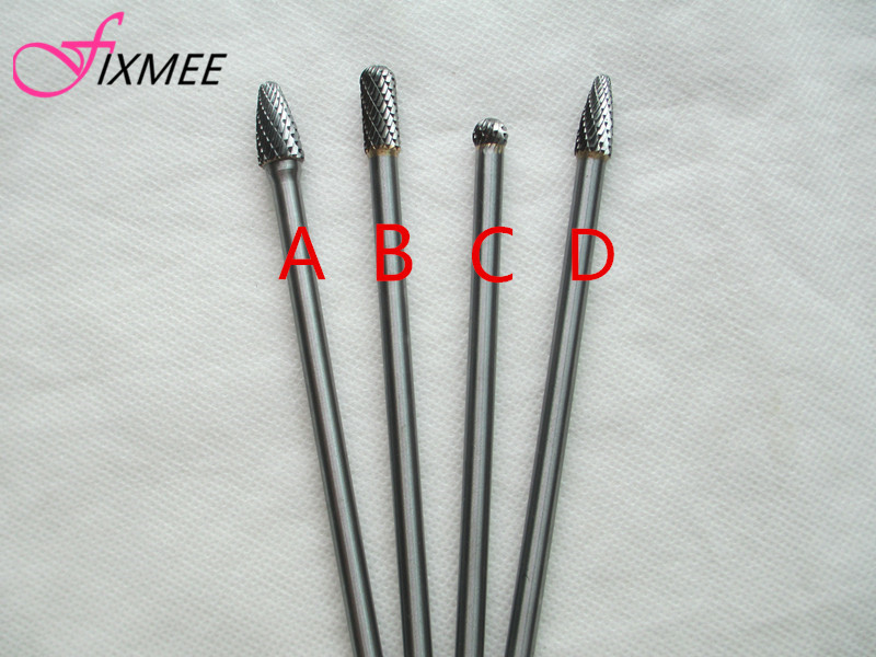 Fixmit outils électriques à haute efficacité, fraises rotatives, tige de 1/4 pouces de Long, ensemble de carbure à Double coupe