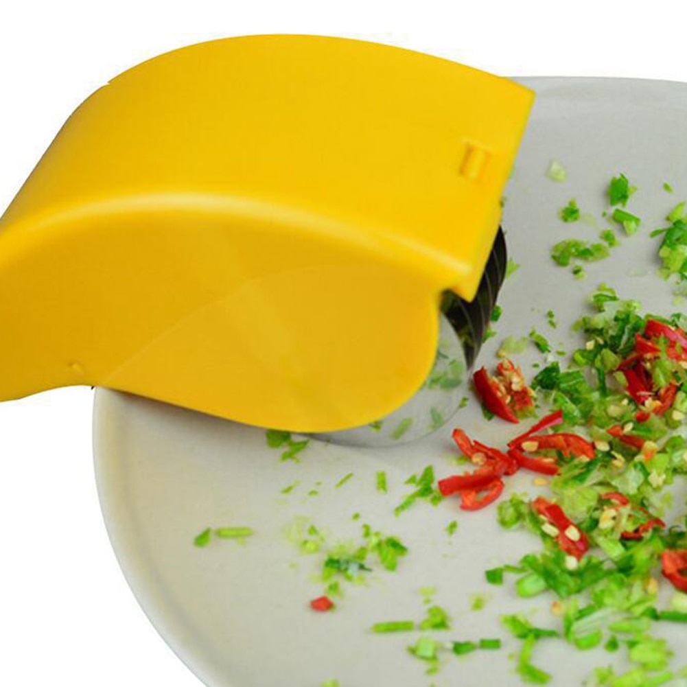 Manual Roller Stainless Steel Blade Kitchen Vegetable Chop Herb Rolling Roll Rollers Mincer Manual Hand Scallion Cutter Slicer