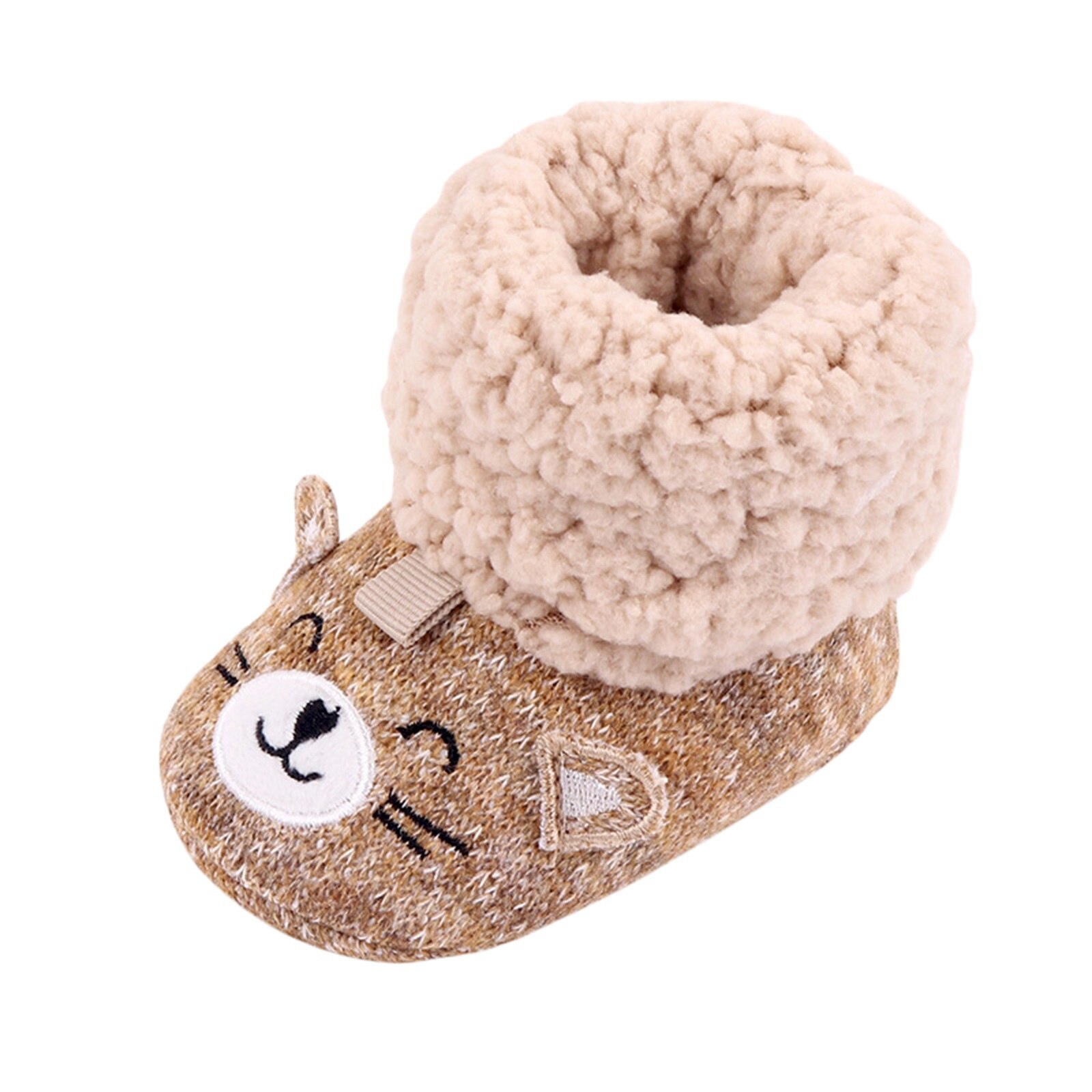Niedliche babyschuhe mit flauschigem bärenmuster für herbst und Winter, lang geschnitten #39 warm und mit weicher sohle, Ideal für partys und fotoshootings.
