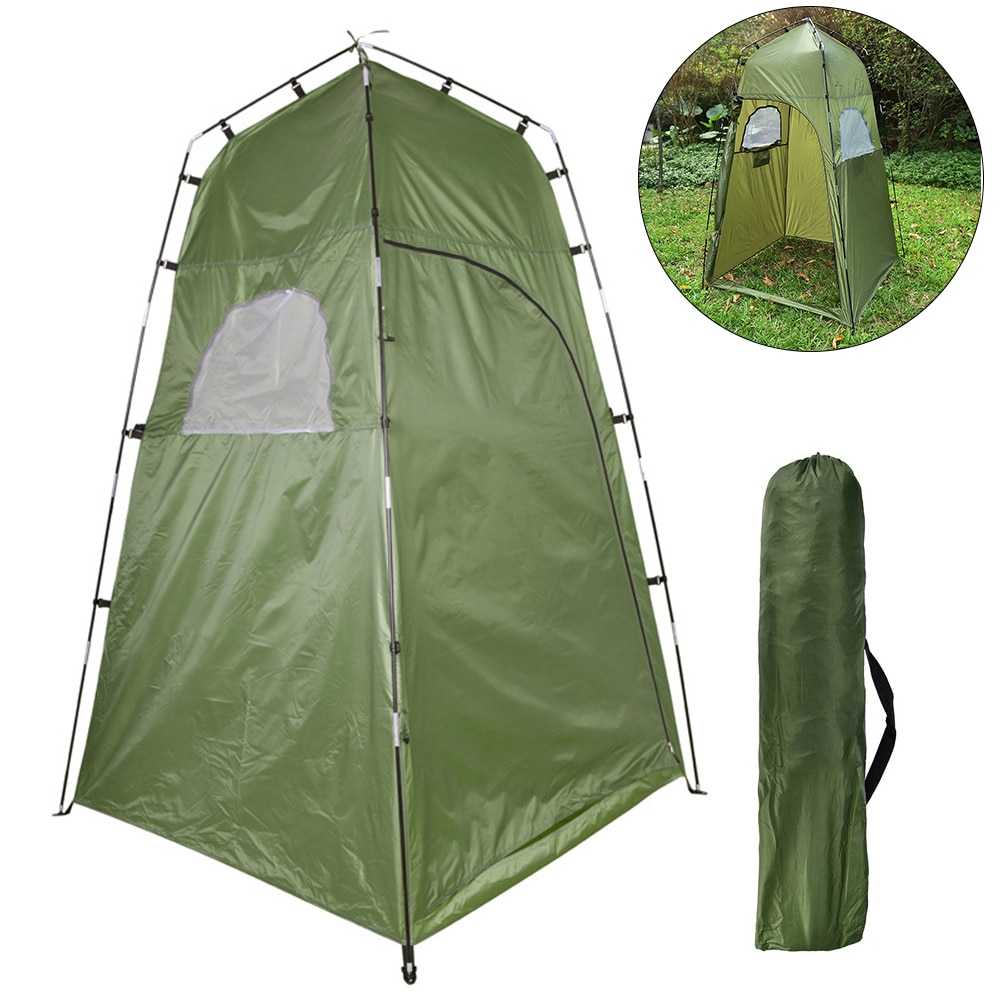 Portable Camping Shower Tent Awning Canvas Folding Outdoor Toilet Room for Privacy Showing Changing Clothes Tent