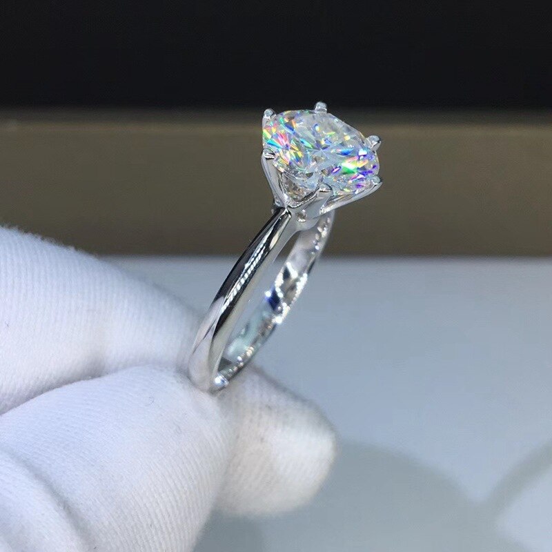 Klassieke Vrouwelijke Kleine Witte Zirkonia Steen Ring Vintage Bruiloft Sieraden Crystal Engagement Anniversary Verstelbare Ringen Voor Vrouwen