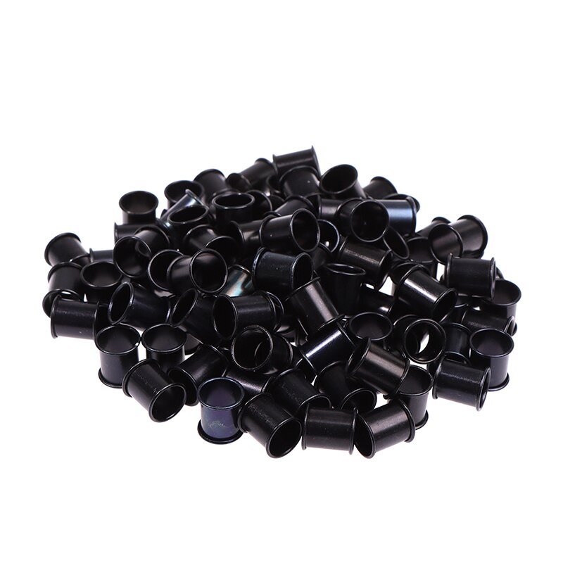 100 pcs Pigeon Foot Ring Inner diameter 8mm Length 10mm Aluminum Foot tag ring: Black