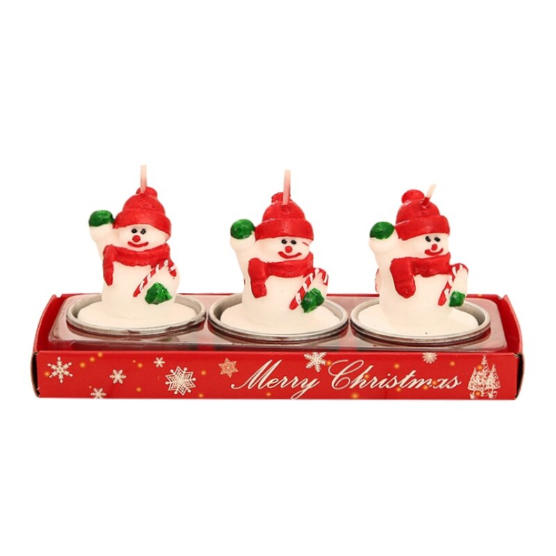 Vrolijk Kerst Decoratie Kaarsen Santa Sneeuwpop Handgemaakte Rookloze Kaars Voor Home Christmas Party Viering Decor: A4