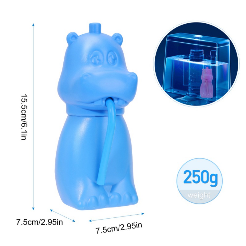 4 pz Ciotola Automatica Wc più pulito Carino a Forma di Ippopotamo Serbatoio di Pulizia Candeggina E Blu Bolla di Scarico Pulizia Igienica