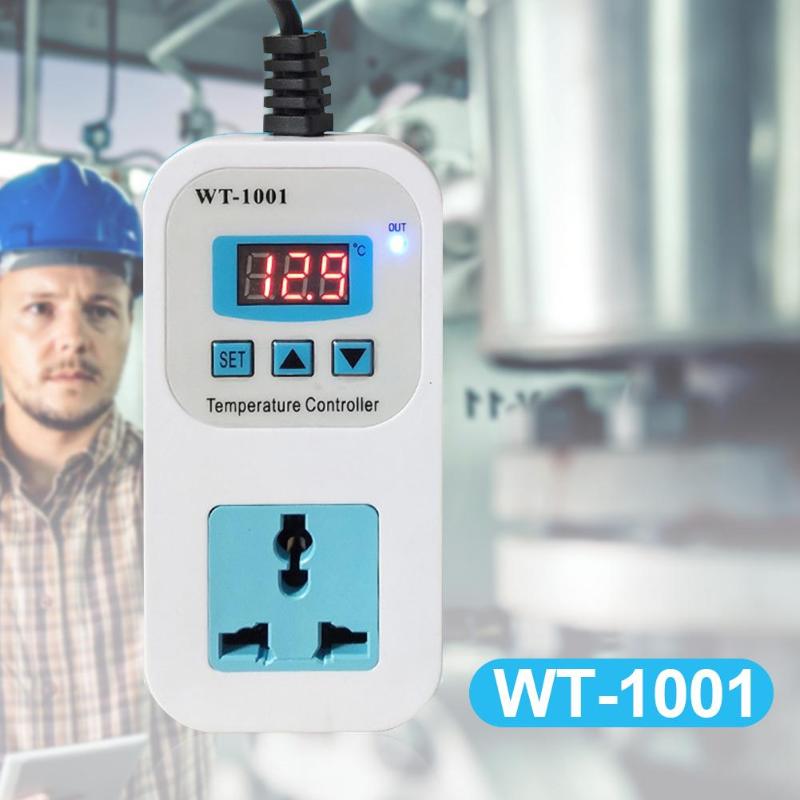 WT-1001 Smart Digital Temperature Controller Electronic Clear LED Display Screen Heating or Cooling Control Thermostat Regulator
