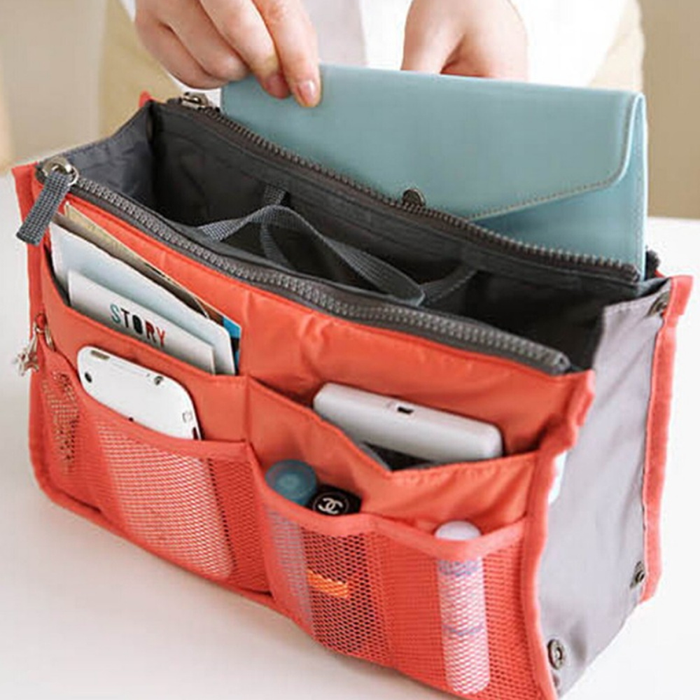 Reisorganisator Insteektas Canvas Grote voering Dame cosmetische tassen Dames Tote Thuis/auto Eco Kruidenier Make-up Tablet Opbergpakket