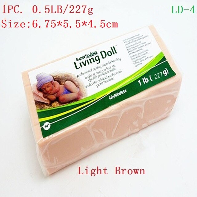 1 PC. 1LB/454g 0.5LB/227g Sculpey Living Doll Klei Baby Pop Speciale Huidskleur Premo Professionele Zachte keramiek Sculptuur: LightBrown0.5