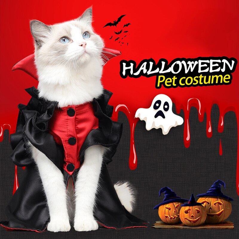 Funny Halloween Pet Clothes Cool Cat Coat DogJacket Cosplay Cat Costume Christmas Dress Up Cosplay Halloween Pet Costume